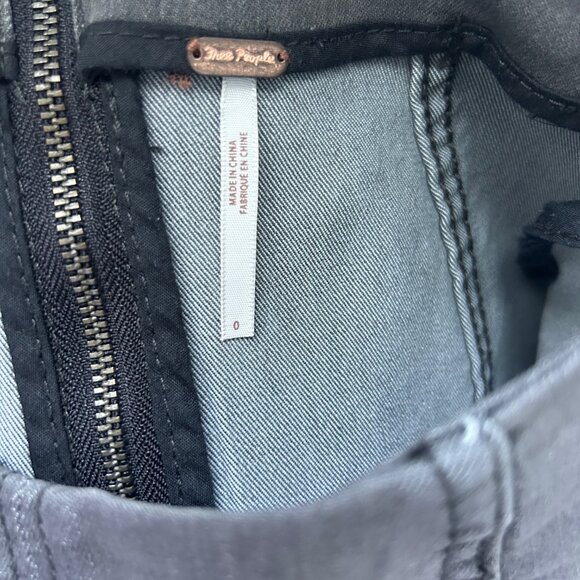 Free People Modern Femme Washed Grey Denim Mini Skirt - Picture 5 of 5